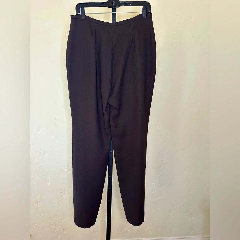 French designer Philippe Adec chocolate brown crepe pants Size FR 44 US 10 - Picture 3 of 5